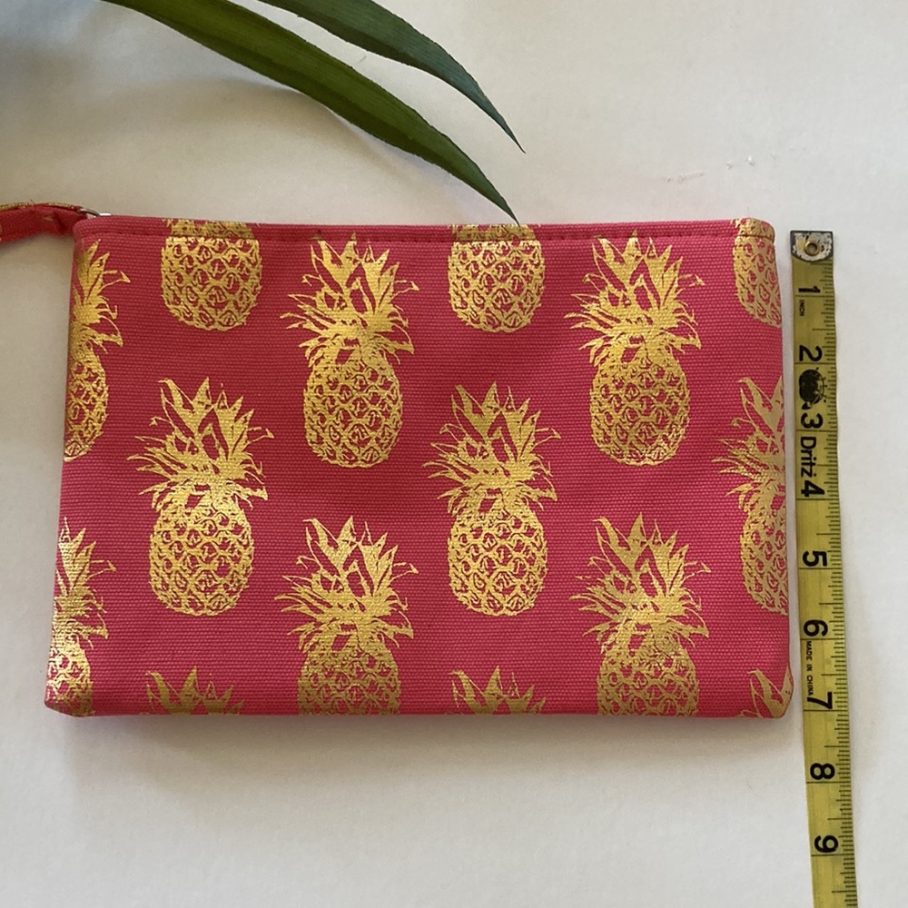 Pink & Gold Foil Pineapple Wristlet/Cosmetic Bag - Picture 9 of 9